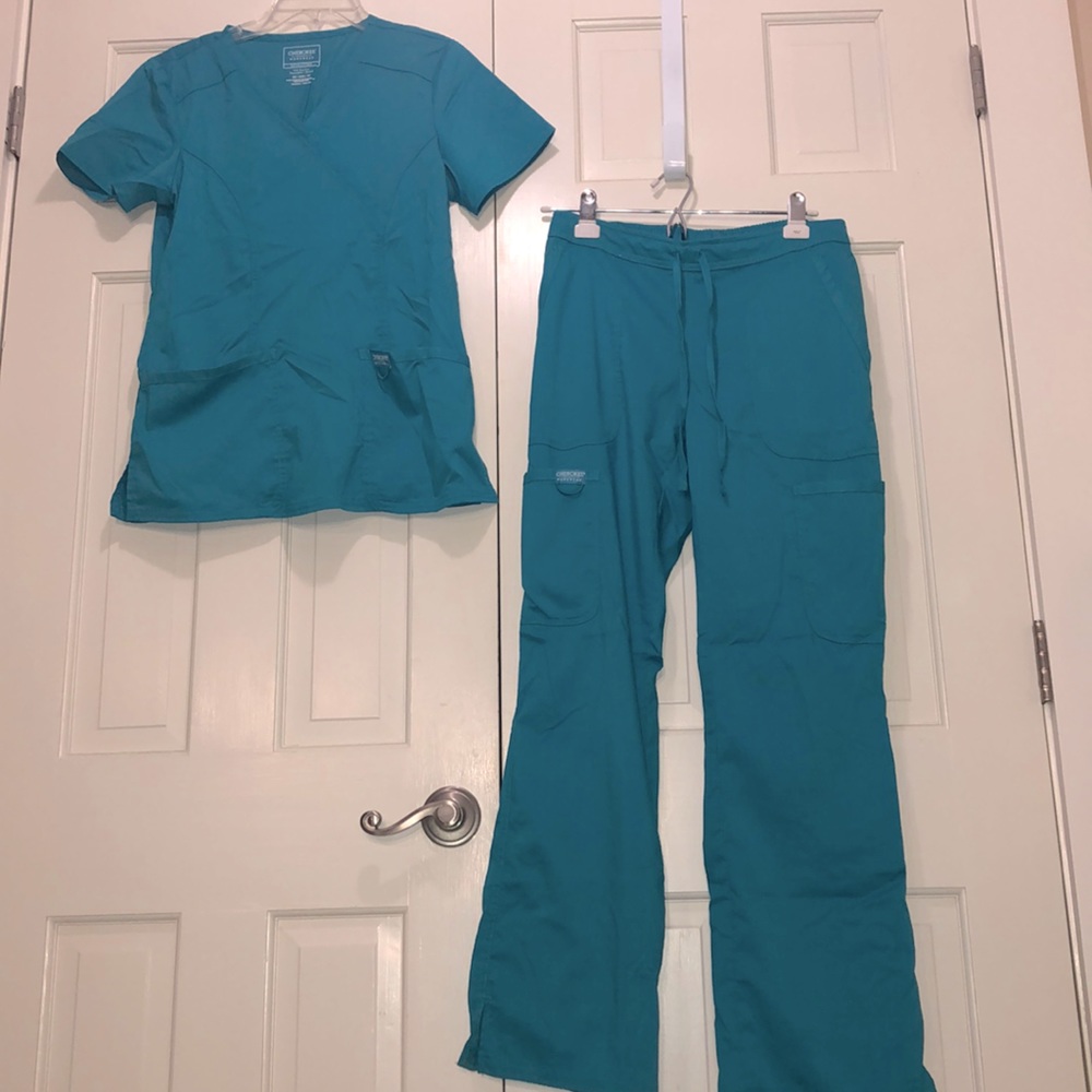 Teal scrubs
